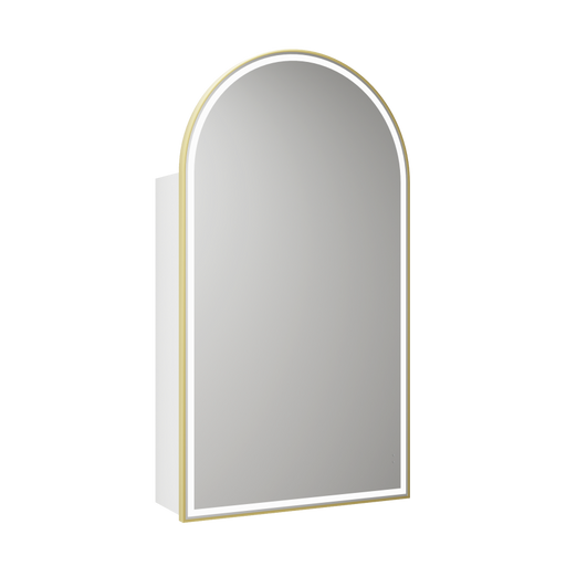 500*900*151mm Aulic Canterbury Brushed Gold/Brushed Nickel/Frameless/Matt Black Copper-free Glass Arch LED Shaving Cabinet - HD reno