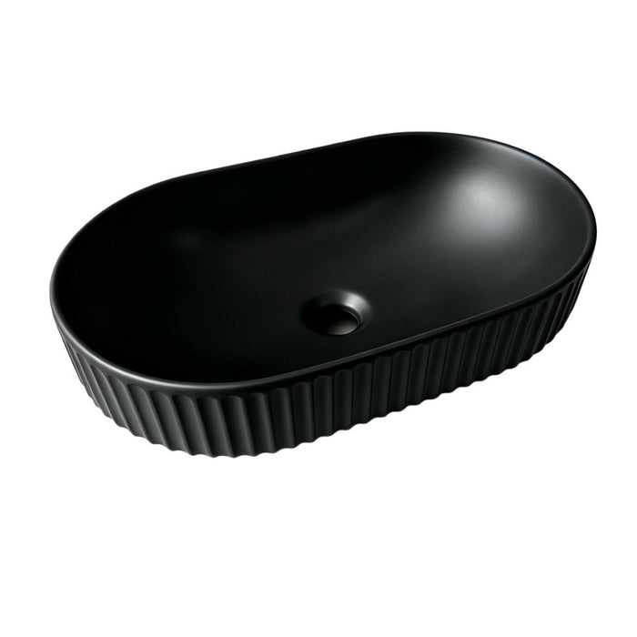 500*330*135mm Infinity Oval Ceramic Fluted Above Counter Basin