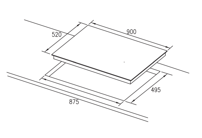 900mm Electric Induction Cooktop with Bevelled Edged,Touch Slider Controls