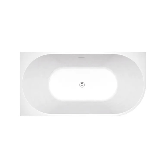 1500/1700*750/800*595mm INS ICBT Gloss White Oval Acrylic Freestanding Corner Back to Wall Bathtub