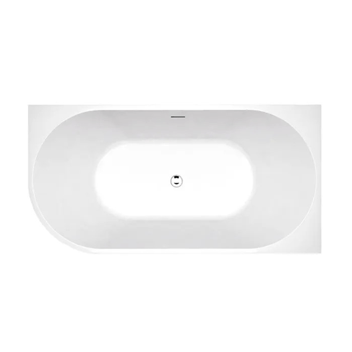 1500/1700*750/800*595mm INS ICBT Gloss White Oval Acrylic Freestanding Corner Back to Wall Bathtub