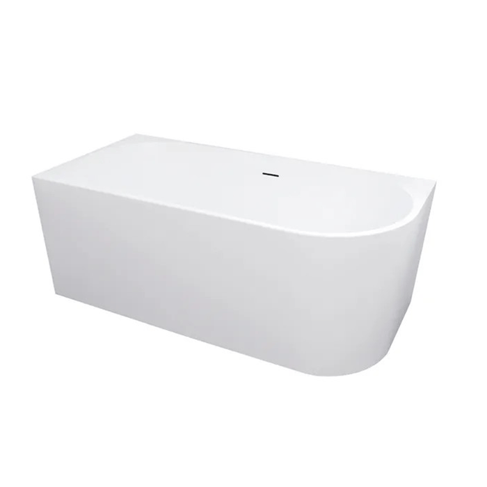 1500/1700*750/800*595mm INS ICBT Gloss White Oval Acrylic Freestanding Corner Back to Wall Bathtub
