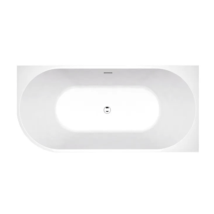 1500/1700*750/800*595mm INS ICBT Gloss White Oval Acrylic Freestanding Corner Back to Wall Bathtub