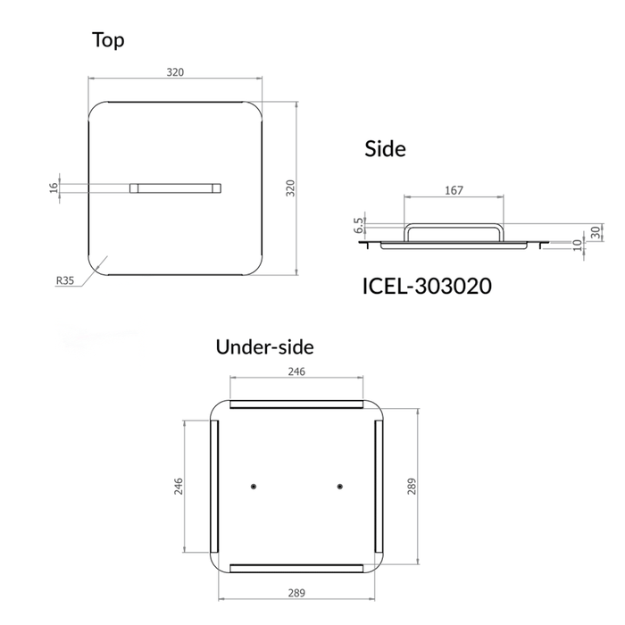 320*320mm 3monkeez Stainless Steel Ice Well Lid (Suit 300*300*200mm Ice Well)