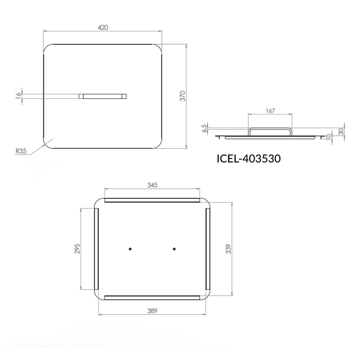 420*370mm 3monkeez Stainless Steel Ice Well Lid (Suit 400*350*300mm Ice Well)
