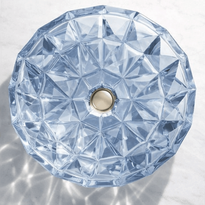 400*400*140mm Infinity Round Faceted Tempered Glass Above Counter Basin