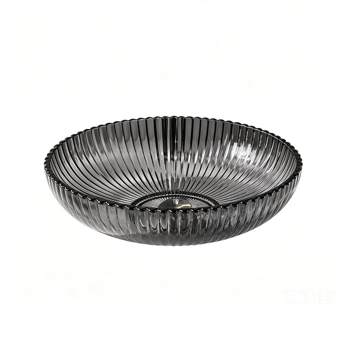 510*350*150mm Infinity Oval Fluted Tempered Glass Above Counter Basin