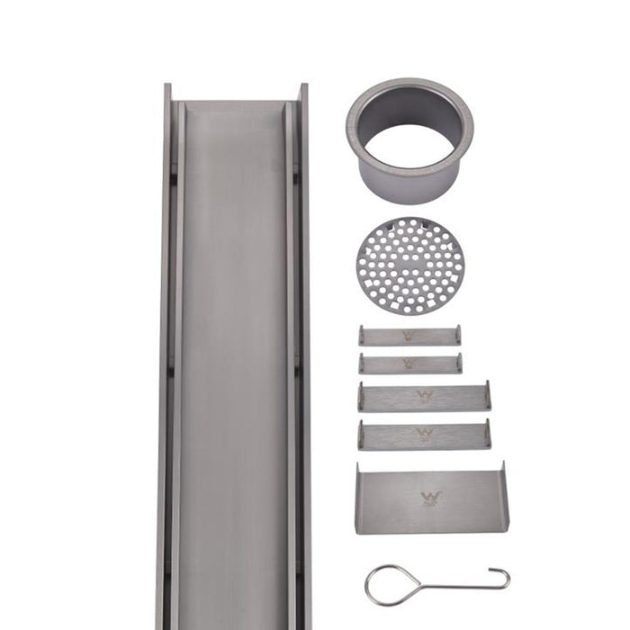 3000mm Somer Silver/Matt Black/Brushed Gold/Gun Metal/Rose Gold 316 Stainsteel Pool Outdoor Grates DIY Tile Insert Floor Grate Tile Insert Drain (No Outlet)