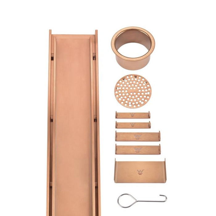 3000mm Somer Silver/Matt Black/Brushed Gold/Gun Metal/Rose Gold 316 Stainsteel Pool Outdoor Grates DIY Tile Insert Floor Grate Tile Insert Drain (No Outlet)