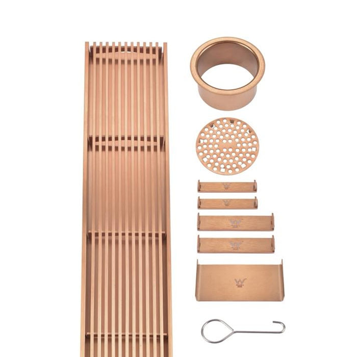 3000mm Somer Silver/Matt Black/Brushed Gold/Gun Metal/Rose Gold 316 Stainsteel Pool Outdoor Grates DIY Wide Linear Floor Grate Grill Drain (No Outlet)