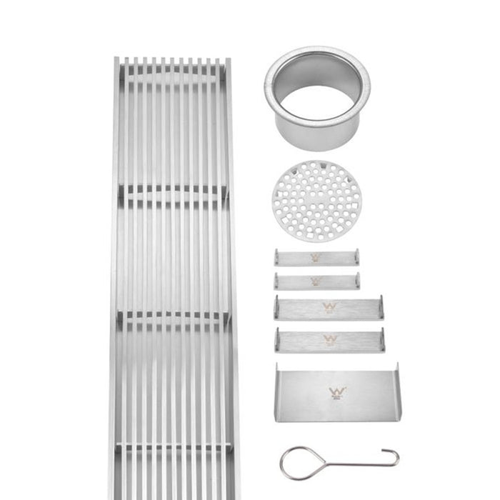 3000mm Somer Silver/Matt Black/Brushed Gold/Gun Metal/Rose Gold 316 Stainsteel Pool Outdoor Grates DIY Wide Linear Floor Grate Grill Drain (No Outlet)
