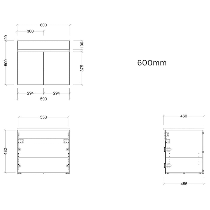 TIMBERLINE INDIANA CUSTOM WALL HUNG VANITY (ALL SIZING)