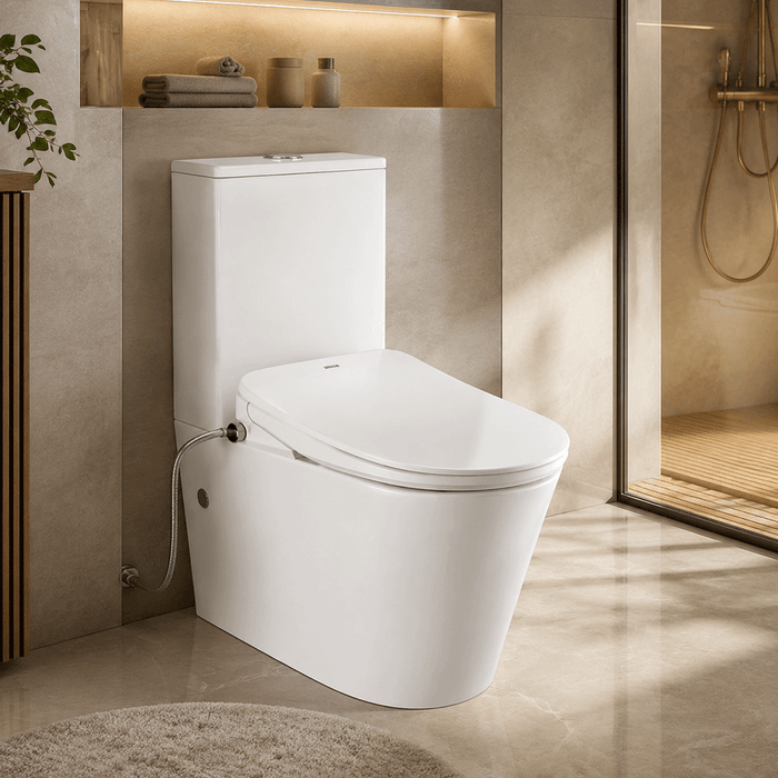 660*370*855mm Inspire Radiant Tornado & Rimless Wellness Spa Smart Bidet Back To Wall Toilet Set