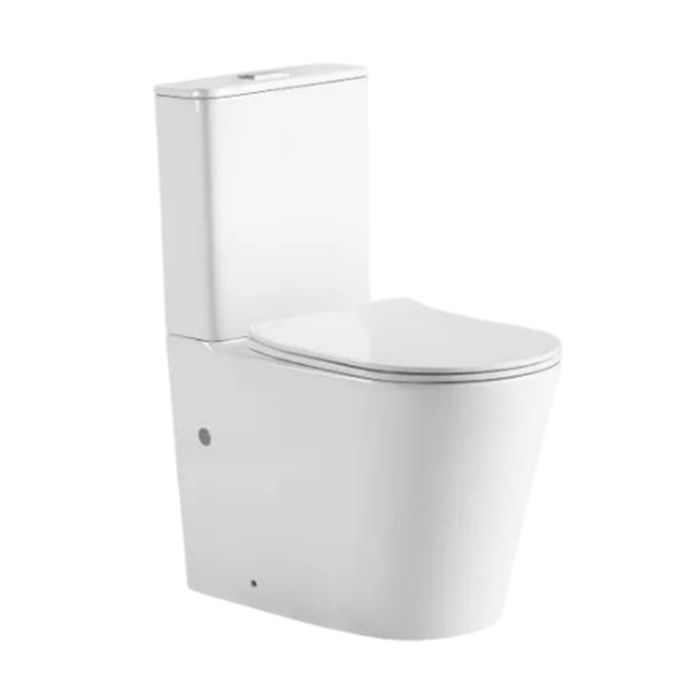 660*370*855mm Inspire Radiant Ceramic With Slim Seat Tornado Rimless Back To Wall Toilet