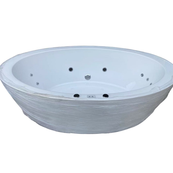APLAUSO 1930/1800*1100/950*660/600mm White Oval 12 Jets Acrylic Freestanding Spa Bathtub