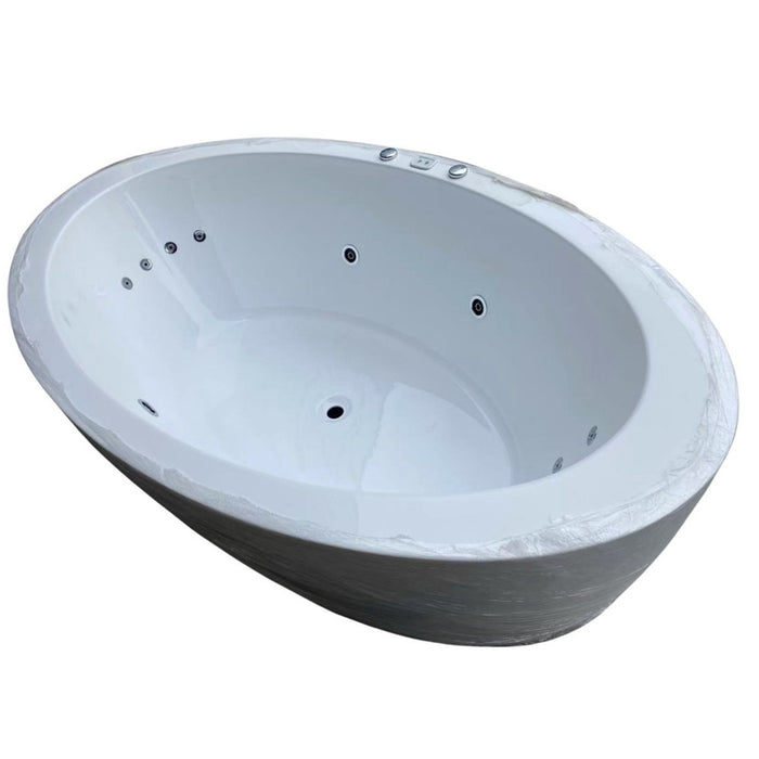 APLAUSO 1930/1800*1100/950*660/600mm White Oval 12 Jets Acrylic Freestanding Spa Bathtub