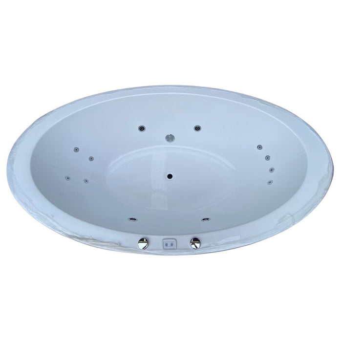 APLAUSO 1930/1800*1100/950*660/600mm White Oval 12 Jets Acrylic Freestanding Spa Bathtub