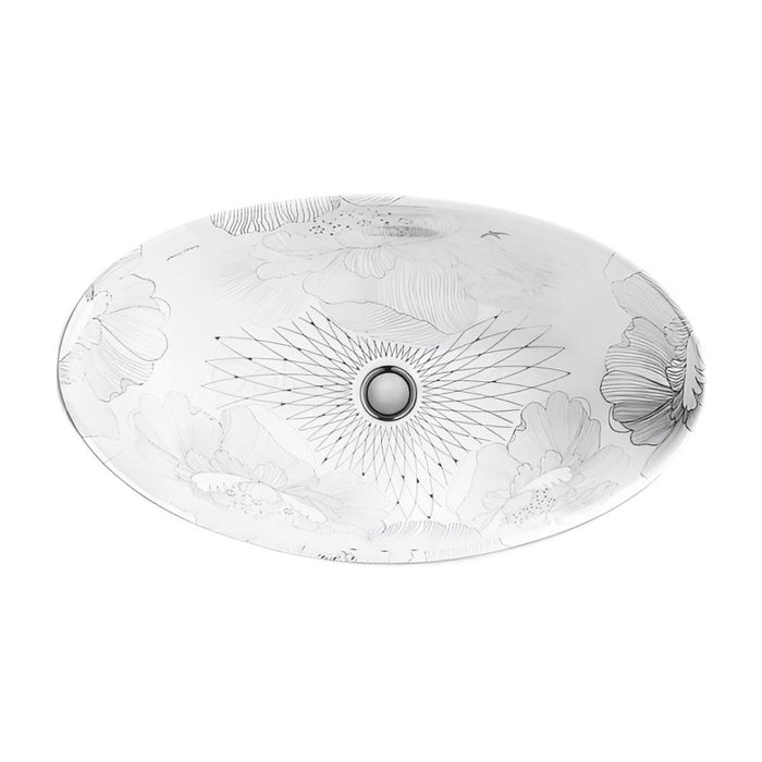 504*311mm KOHLER Oval Vitreous China Empress Bouquet Undermount Basin