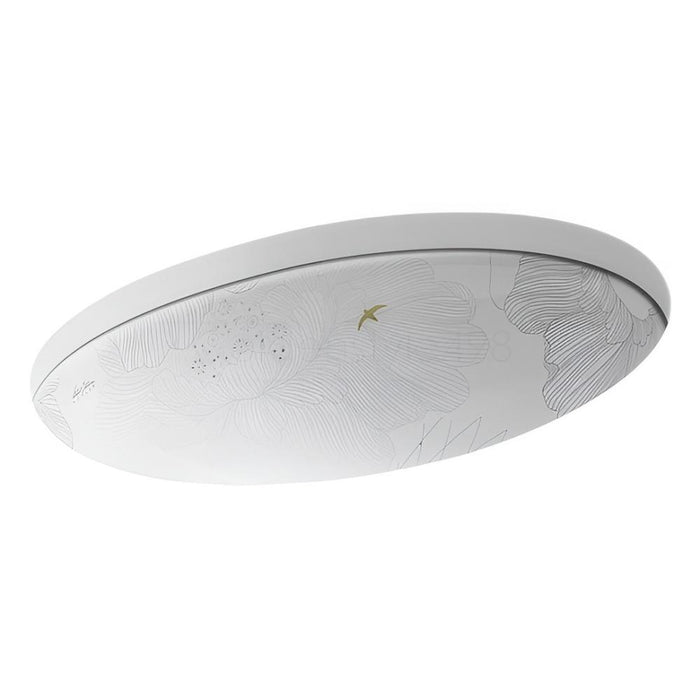 504*311mm KOHLER Oval Vitreous China Empress Bouquet Undermount Basin
