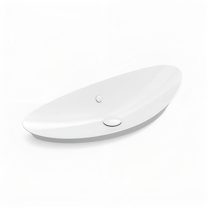 529-980*406*219mm Kohler Veil Gloss White Ceramic Oval Vessel With Overflow Semi Insert Basins