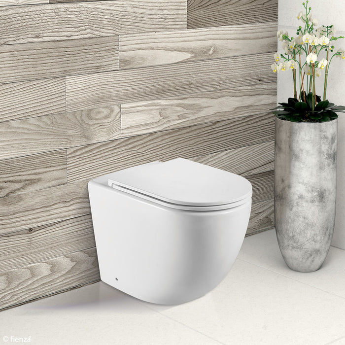 570*360*430mm Fienza KoKo Matt White Tornado Rimless Ceramic Wall Faced Toilet