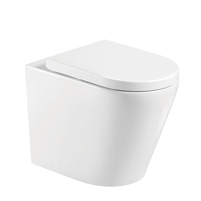585*370*462mm Fienza Aluca Gloss White Tornado Rimless Wall Faced Toilet