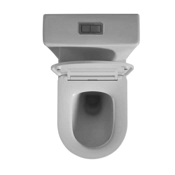 605*380*870mm Poseidon Avis Gloss White Rimless Compact Back To Wall Toilet