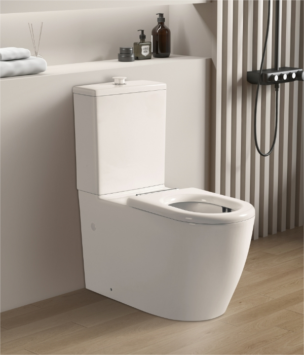 805*375*890mm Poseidon Asta Gloss White Rimless Disable Back To Wall Toilet