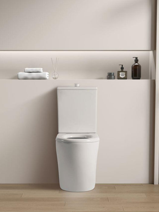 805*375*890mm Poseidon Asta Gloss White Rimless Disable Back To Wall Toilet