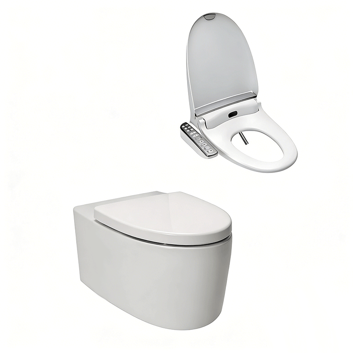 560*370*400mm Kohler Grande Ceramic Gloss White Rimless With Electronic Side Panel Bidet Seat Smart Toilet