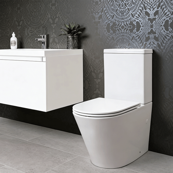 670*360*840mm Kohler Englefield Evora White Rimless Back To Wall Toilet Suite