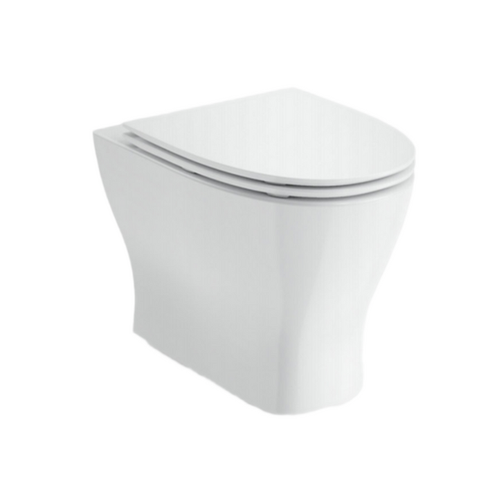 560*370*446mm Kohler Reach II Ceramic Gloss White Rimless With Slim Seat Wall Faced Toilet
