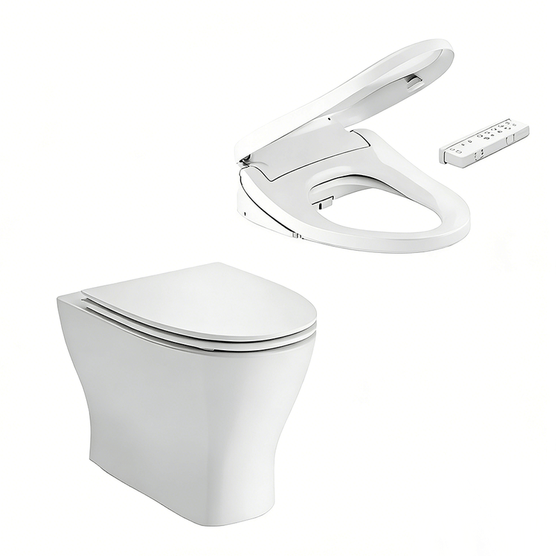 565*370*395mm Kohler Reach II Ceramic Gloss White Rimless With C3-255 Electronic Bidet Seat Smart Toilet
