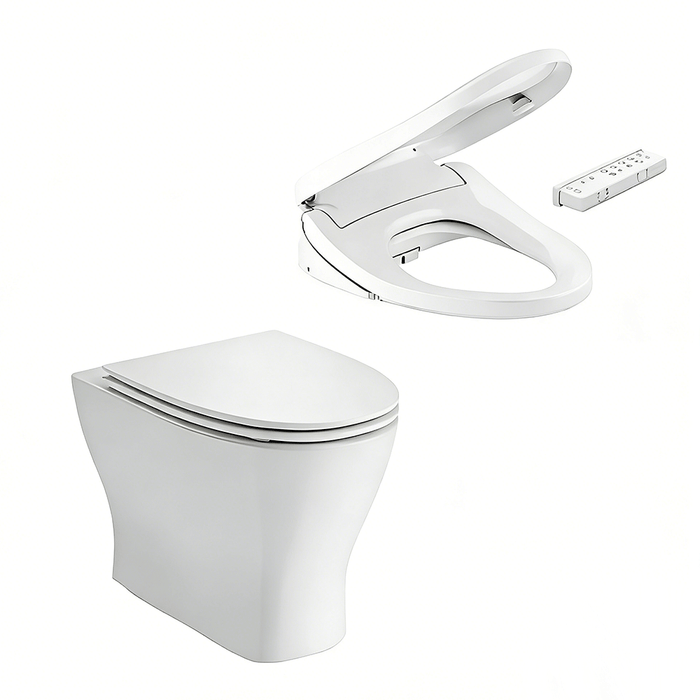 565*370*395mm Kohler Reach II Ceramic Gloss White Rimless With C3-255 Electronic Bidet Seat Smart Toilet
