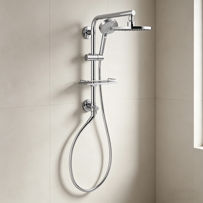 540mm Kohler HydroRail Rain Metal Premium Chrome Square Column Shower