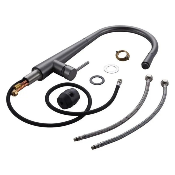 Aquaperla Norico Pentro Pull Out Solid Brass Round Kitchen Mixer