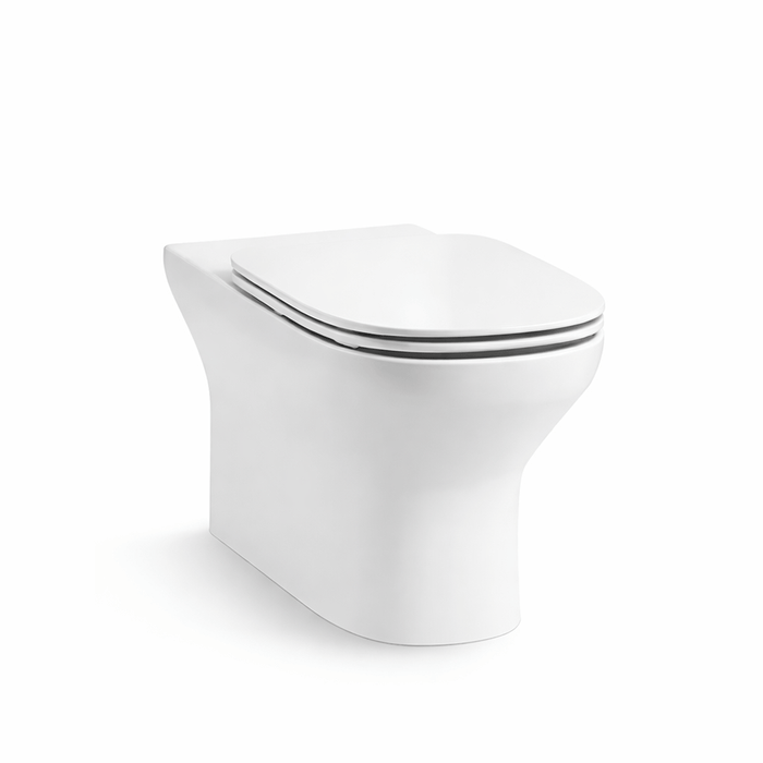 560*360*422mm Kohler Modern Life  White Rimless Wall Faced Toilet Pan With Elite Seat