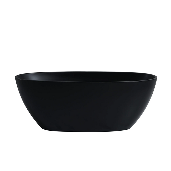1500-1700*810*590mm Poseidon STBT Matt Black Oval Acrylic Freestanding Bathtub