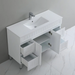 900-1500*460mm Acacia Matte White Bathroom Vanity Freestanding With Legs Left/Right Drawers Cabinet Only and Ceramic/Stone Top Available - HD reno