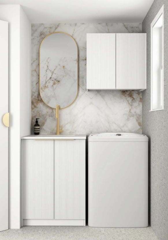 650*600*900mm Otti Bondi White Fluted Moisture Resistant Plywood Mini Laundry