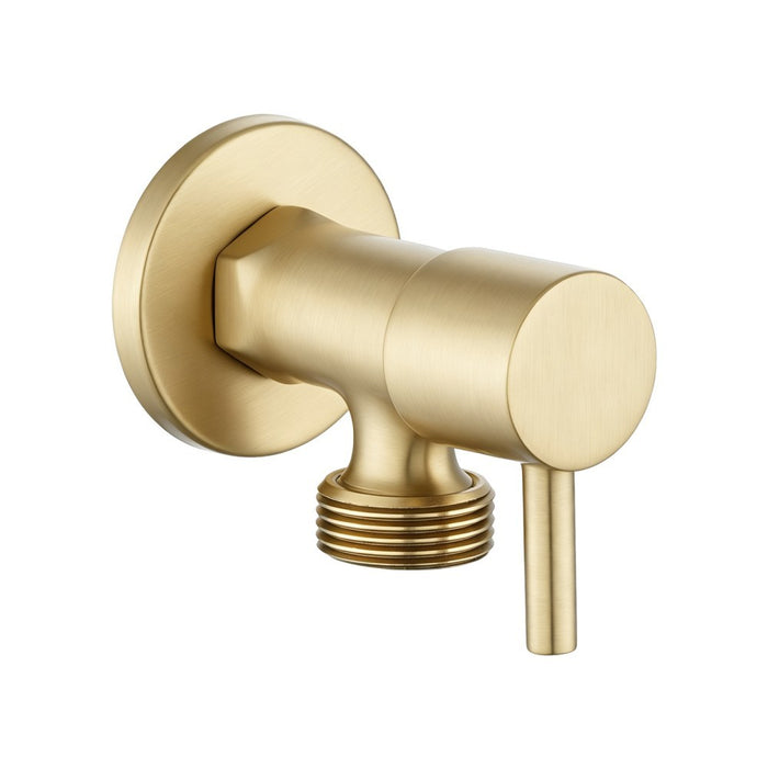 Aquaperla Round Solid Brass 1/4 Turn Bathroom Washing Machine Stops