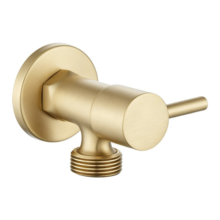 Aquaperla Round Solid Brass 1/4 Turn Bathroom Washing Machine Stops