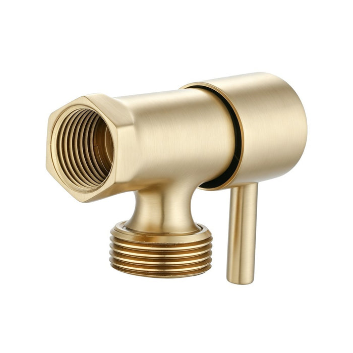 Aquaperla Round Solid Brass 1/4 Turn Bathroom Washing Machine Stops
