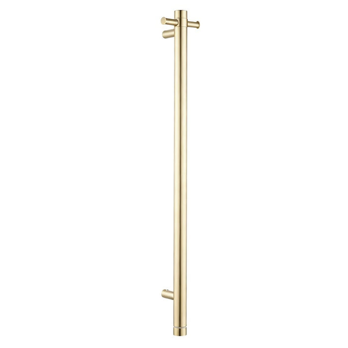 950mm Aquaperla Round Vertical Single Electric Heated Towel Rail With Timer