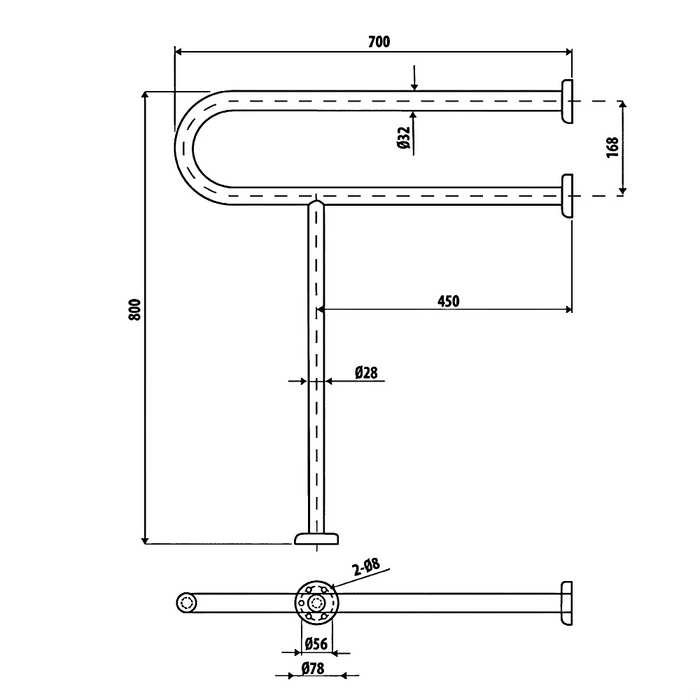 Enhanced Accessible Care Bathroom Package - Care Toilet, Basin with Mixer, Full Support Rail System & Backrest