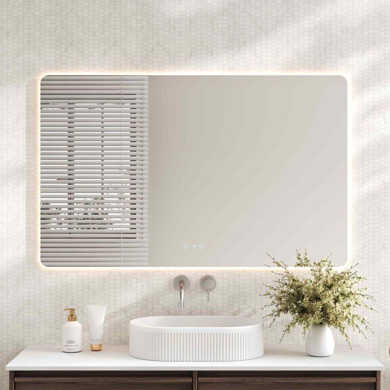 1200*750*5mm Mercio Luna Frameless Copper-free Glass Rectangle Pencil Edge LED Mirror