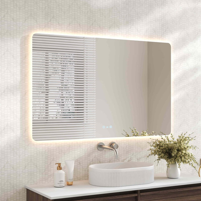 1200*750*5mm Mercio Luna Frameless Copper-free Glass Rectangle Pencil Edge LED Mirror