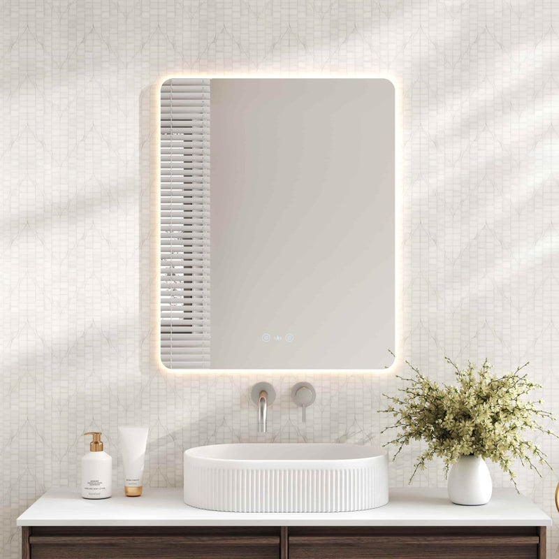600*750*5mm Mercio Luna Frameless Copper-free Glass Rectangle Pencil Edge LED Mirror