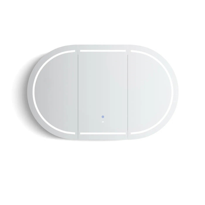1200*750mm Otti LED Bondi Oval Curved Moisture Resistant Plywood Shaving Cabinet