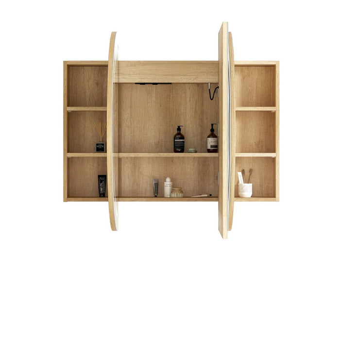 1500*900mm Otti LED Bondi Oval Curved Moisture Resistant Plywood Shaving Cabinet